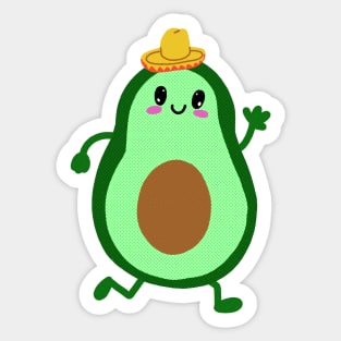 Running Avocado Sticker